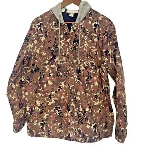 Duluth Trading Jacket Women's Fire Hose Lined Hooded Chore Coat Jac Camo XL